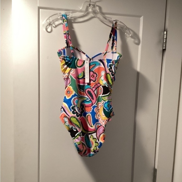 NWT Bleu|Rod Beattie Go For Bold Shirred Underwire One-Piece Size 6 Swimsuit - Picture 4 of 6